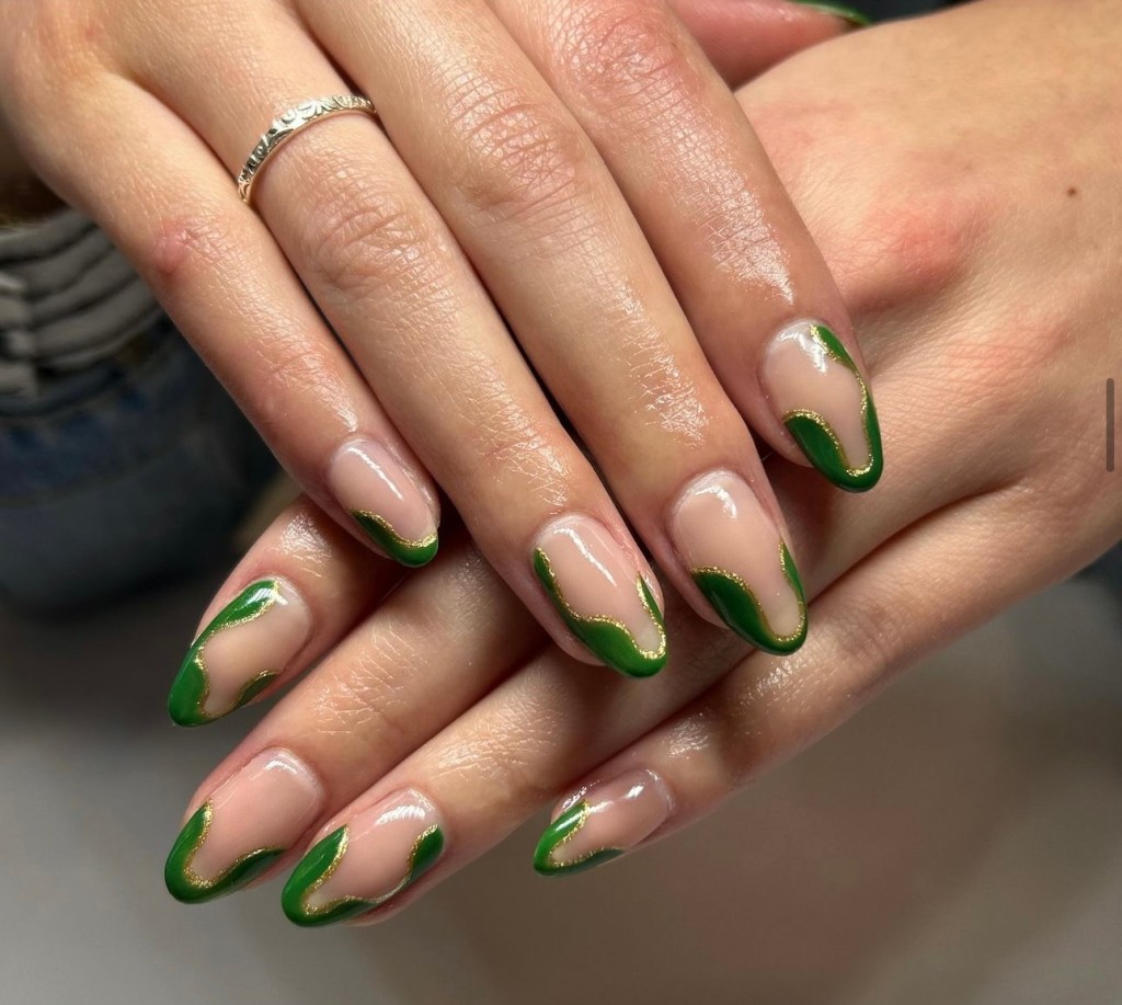 Manicured nails with art and polish