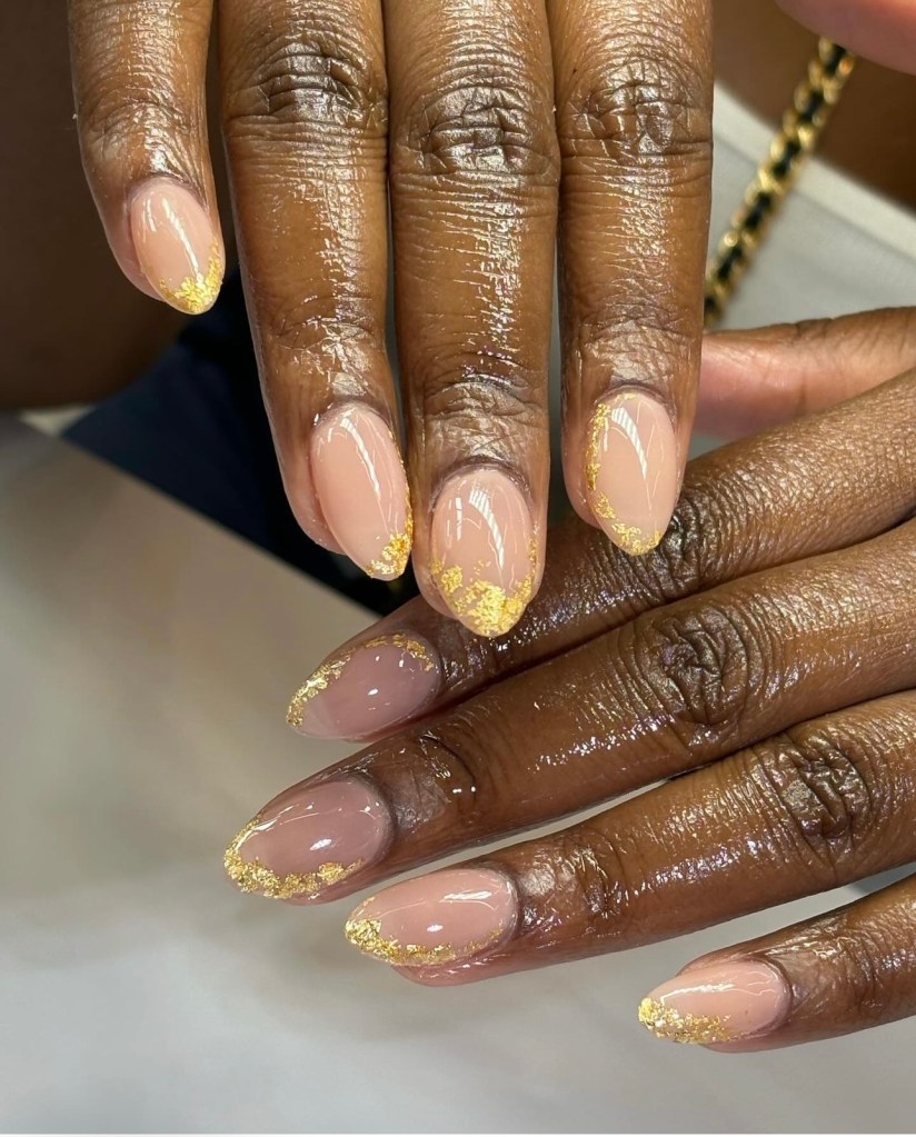 Manicured nails with art and polish